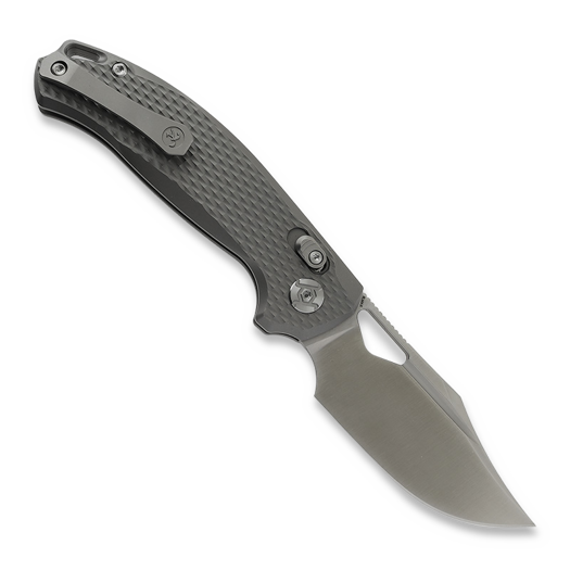 Kunwu Knives Django - Satin - Titanium összecsukható kés, Diamond Texture