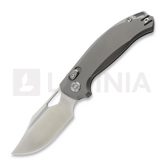 Nóż składany Kunwu Knives Django - Satin - Titanium, Orange Peel Texture