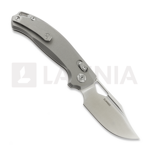 Coltello pieghevole Kunwu Knives Django - Satin - Titanium, Orange Peel Texture