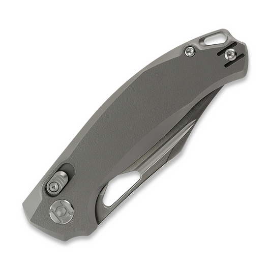 Kunwu Knives Django - Satin - Titanium sulankstomas peilis, Orange Peel Texture