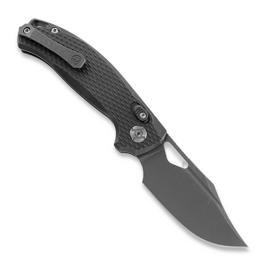Kunwu Knives Django - Stonewashed - Titanium foldekniv, Diamond Texture