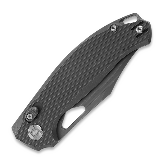 Kunwu Knives Django - Stonewashed - Titanium kääntöveitsi, Diamond Texture