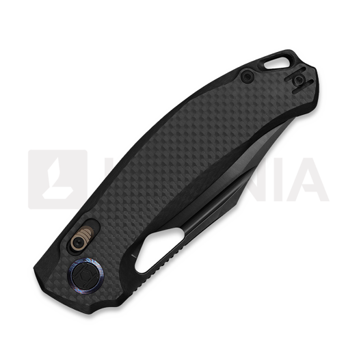 Складной нож Kunwu Knives Django XL - DLC - Carbon Fiber, чёрный