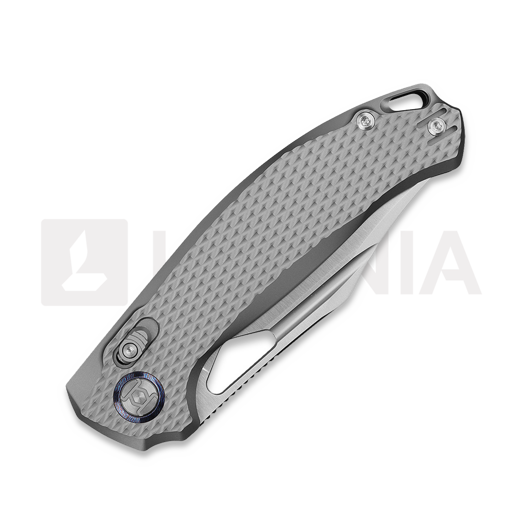 Kunwu Knives Django XL - Satin - Titanium sulankstomas peilis, Diamond Texture