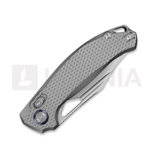 Kunwu Knives Django XL - Satin - Titanium összecsukható kés, Diamond Texture