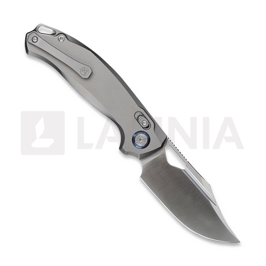 Kunwu Knives Django XL - Satin - Titanium folding knife, Orange Peel Texture