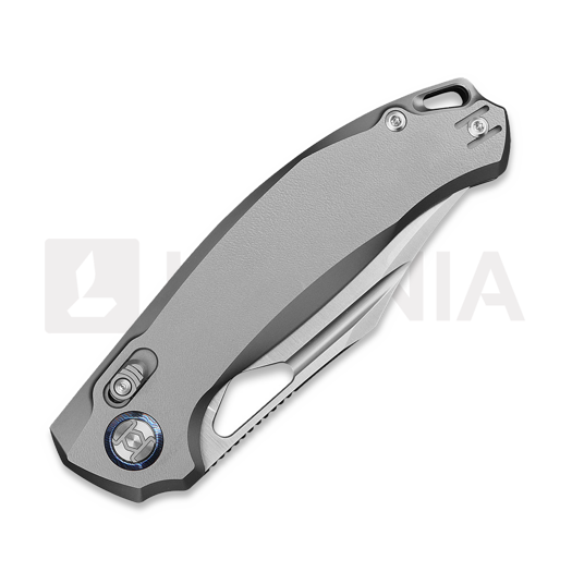 Kunwu Knives Django XL - Satin - Titanium folding knife, Orange Peel Texture