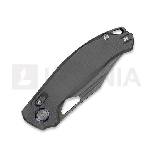 Kunwu Knives Django XL - Stonewashed - Titanium folding knife, Diamond Texture