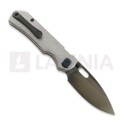 Navalha Kunwu Knives Excalibur Compact Verta - DLC - Titanium, Honeydew Texture