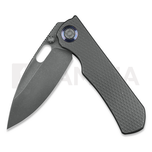 Kunwu Knives Excalibur - Stonewashed - Titanium Taschenmesser, Diamond Texture