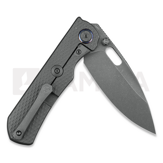 Kunwu Knives Excalibur - Stonewashed - Titanium folding knife, Diamond Texture