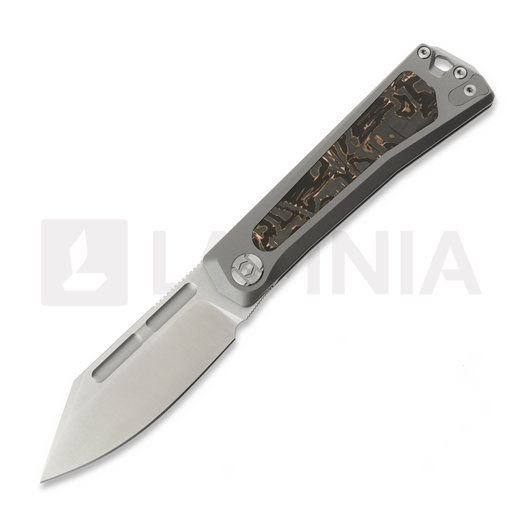 Складний ніж Kunwu Knives Geezer - Satin - Titanium + Copper CF Inlay