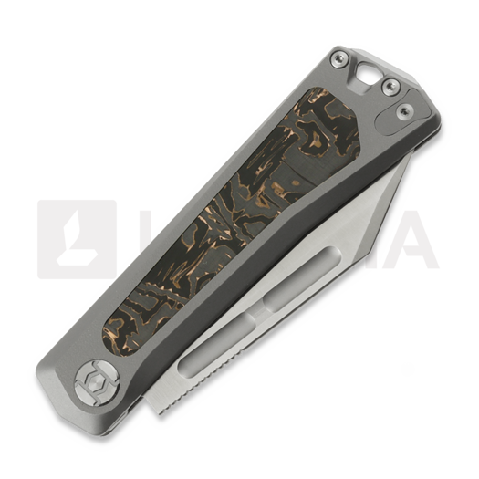 Kunwu Knives Geezer - Satin - Titanium + Copper CF Inlay 折叠刀