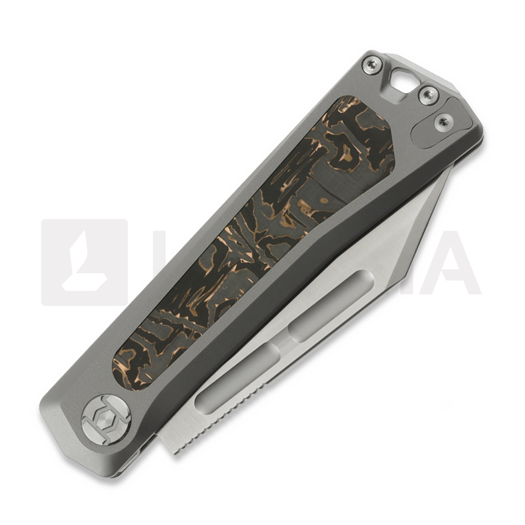 Skladací nôž Kunwu Knives Geezer - Satin - Titanium + Copper CF Inlay