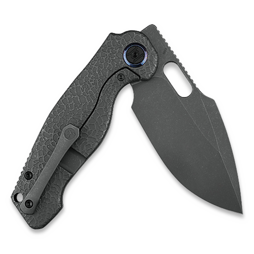 Kunwu Knives Gringo - Stonewashed - Titanium összecsukható kés, Honeydew Texture