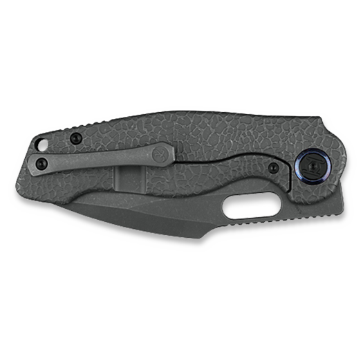 Kunwu Knives Gringo - Stonewashed - Titanium folding knife, Honeydew Texture