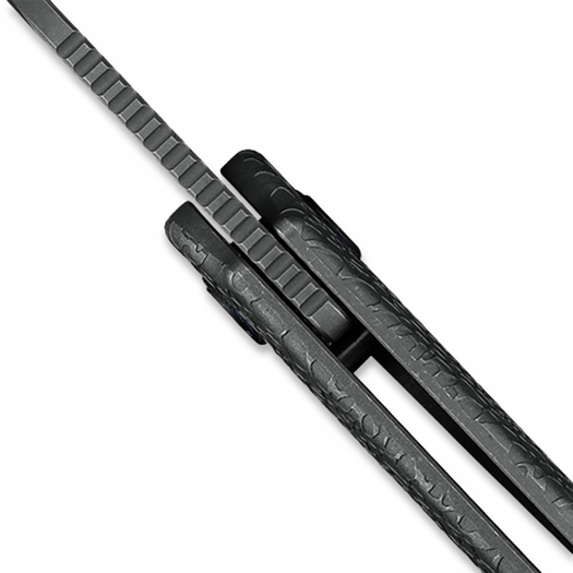 Kunwu Knives Gringo - Stonewashed - Titanium folding knife, Honeydew Texture