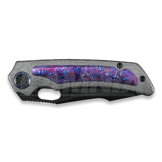 Kunwu Knives Jericho - DLC - Titanium sulankstomas peilis, Honeydew Texture + Timascus Inlay