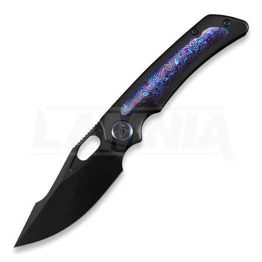Saliekams nazis Kunwu Knives Jericho - DLC - Titanium, Orange Peel Texture + Timascus Inlay