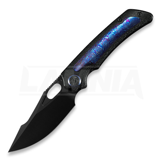 มีดพับ Kunwu Knives Jericho - DLC - Titanium, Raindrop Texture + Timascus Inlay