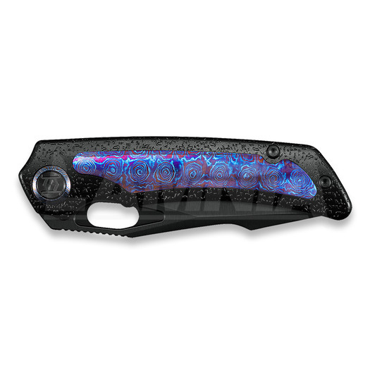 Skladací nôž Kunwu Knives Jericho - DLC - Titanium, Raindrop Texture + Timascus Inlay