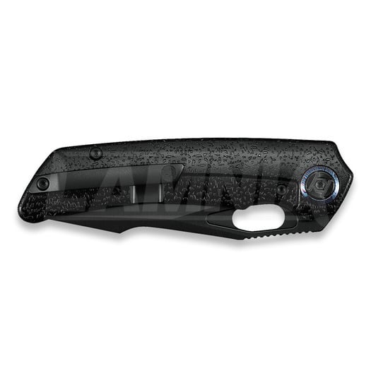 Kunwu Knives Jericho - DLC - Titanium folding knife, Raindrop Texture + Timascus Inlay