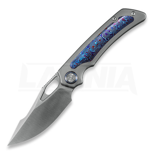Складний ніж Kunwu Knives Jericho - Satin - Titanium, Orange Peel Texture + Timascus Inlay