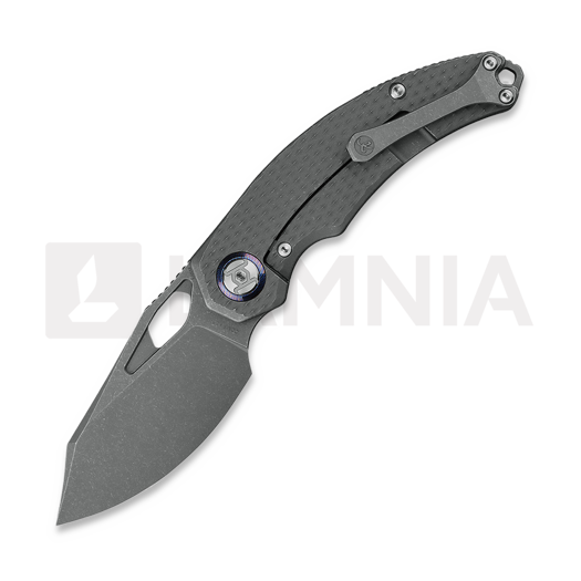 Kunwu Knives Lefty ComPadre - Diamond Texture Ti - Stonewashed vouwmes