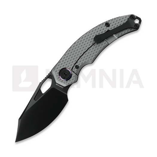 Kunwu Knives Lefty ComPadre - DLC - Titanium 折り畳みナイフ, Diamond Texture