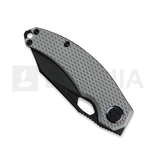 Kunwu Knives Lefty ComPadre - DLC - Titanium folding knife, Diamond Texture