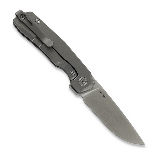 Kunwu Knives Mini TAO - Satin - Titanium folding knife, Orange Peel Texture