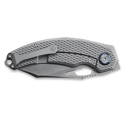 Kunwu Knives Padre - Satin - Titanium összecsukható kés, Diamond Texture