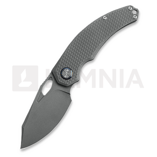 Kunwu Knives Padre - Stonewashed - Titanium 折り畳みナイフ, Diamond Texture