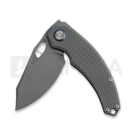 Kunwu Knives Padre - Stonewashed - Titanium folding knife, Diamond Texture