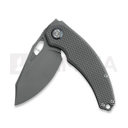 Kunwu Knives Padre - Stonewashed - Titanium folding knife, Diamond Texture