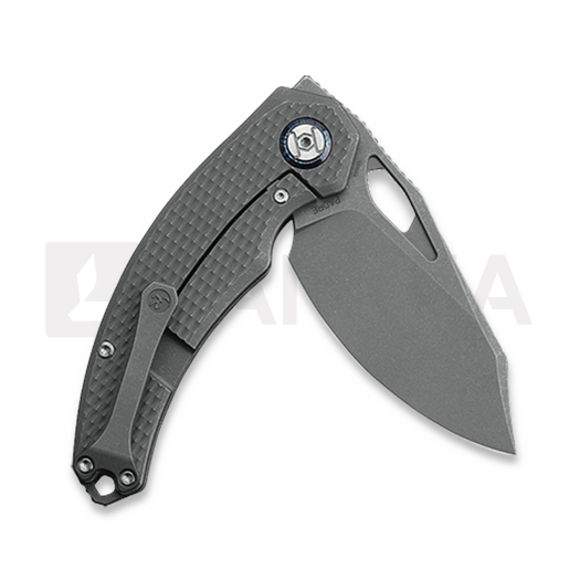 Kunwu Knives Padre - Stonewashed - Titanium folding knife, Diamond Texture