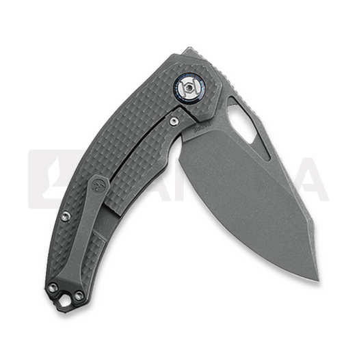 Kunwu Knives Padre - Stonewashed - Titanium fällkniv, Diamond Texture