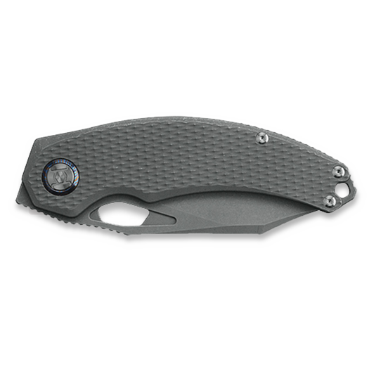 Kunwu Knives Padre - Stonewashed - Titanium folding knife, Diamond Texture