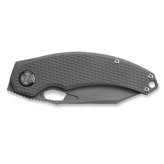 Kunwu Knives Padre - Stonewashed - Titanium folding knife, Diamond Texture