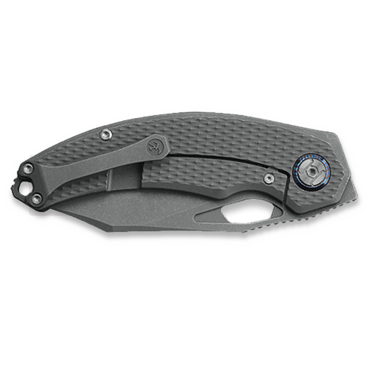 Kunwu Knives Padre - Stonewashed - Titanium foldekniv, Diamond Texture