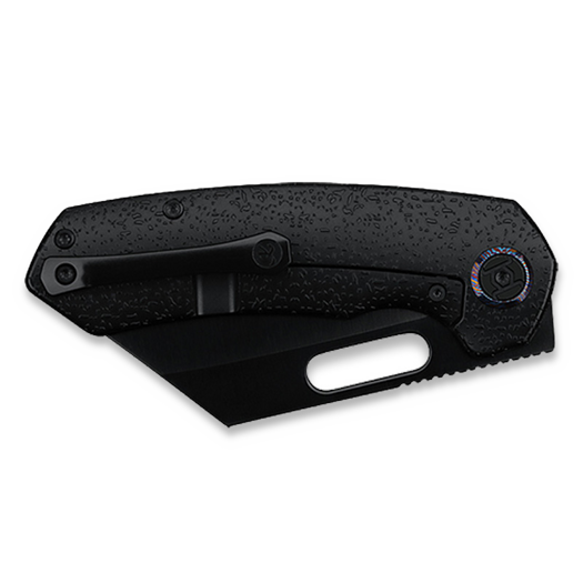 Kunwu Knives Primo - DLC - Titanium összecsukható kés, Raindrop Texture + PVD