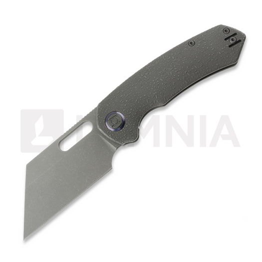 Kunwu Knives Primo - Stonewashed - Titanium 折り畳みナイフ, Raindrop Texture