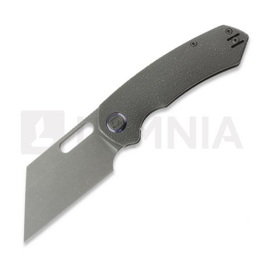 Kunwu Knives Primo - Stonewashed - Titanium 접이식 나이프, Raindrop Texture