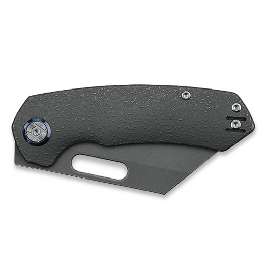 Kunwu Knives Primo - Stonewashed - Titanium folding knife, Raindrop Texture