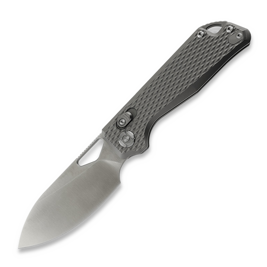 Kunwu Knives Pulsar - Satin - Titanium סכין מתקפלת, Diamond Texture