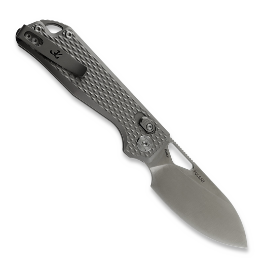 Kunwu Knives Pulsar - Satin - Titanium sulankstomas peilis, Diamond Texture