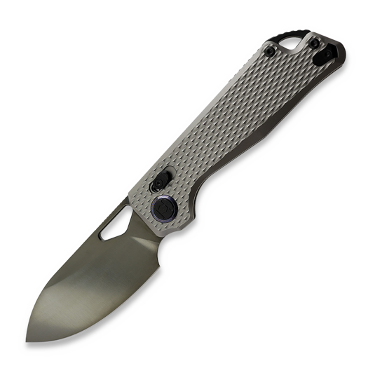 Kunwu Knives Pulsar XL - DLC - Titanium 접이식 나이프, Diamond Texture
