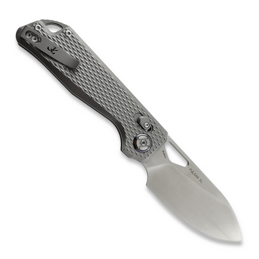 Kunwu Knives Pulsar XL - Satin - Titanium összecsukható kés, Diamond Texture