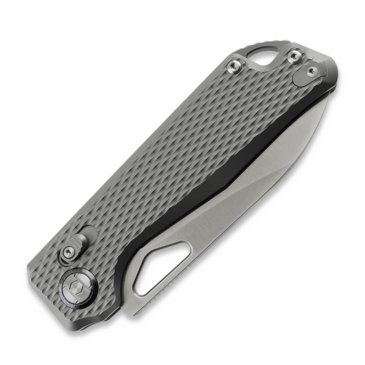 Kunwu Knives Pulsar XL - Satin - Titanium összecsukható kés, Diamond Texture