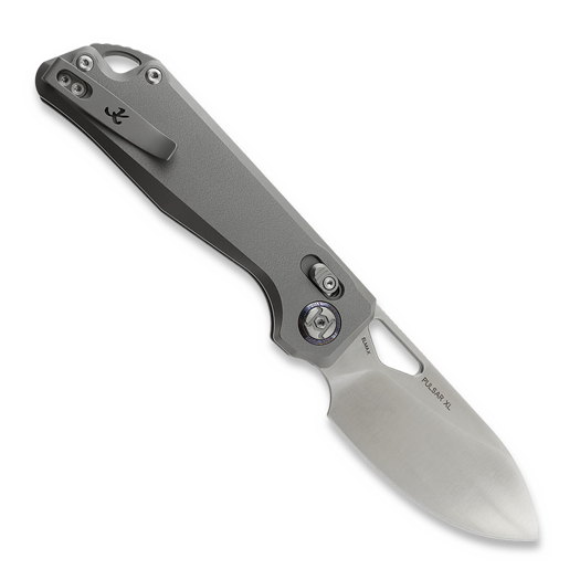 Kunwu Knives Pulsar XL - Satin - Titanium Taschenmesser, Orange Peel Texture